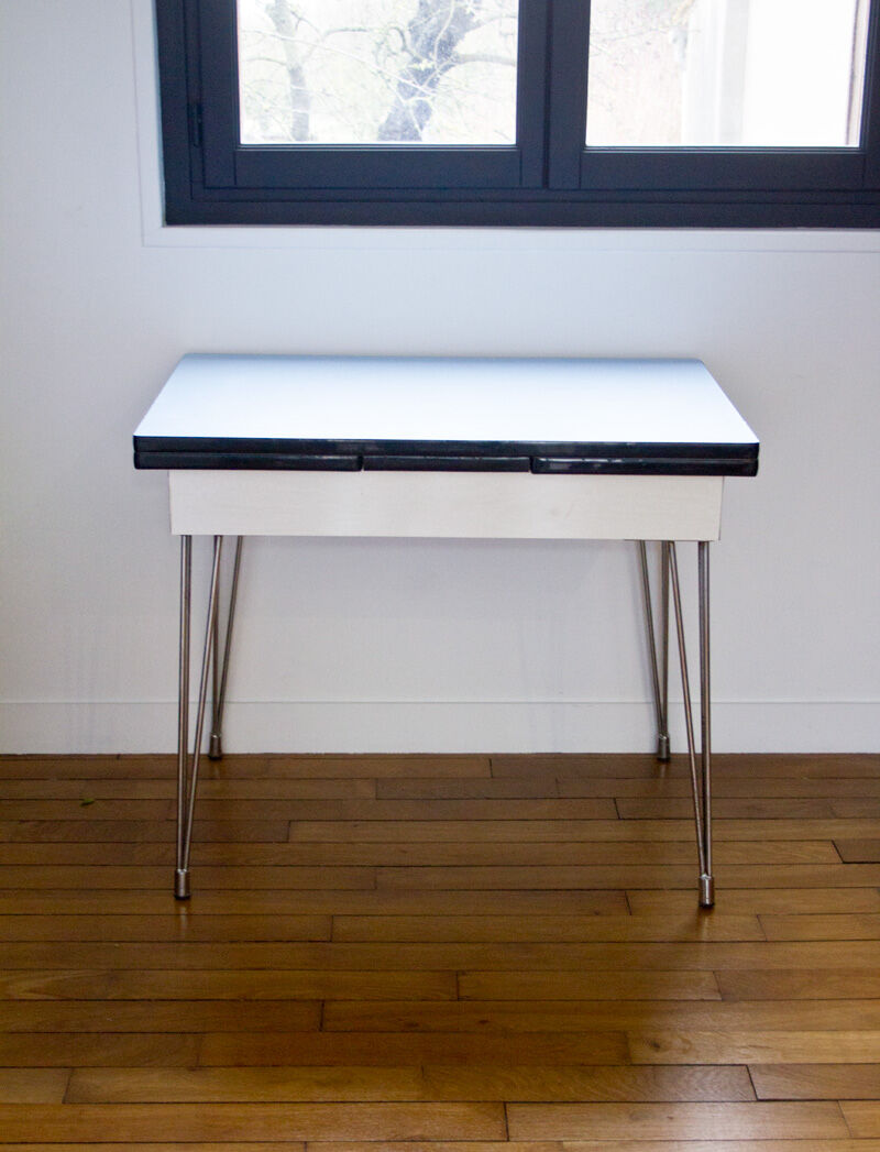 Table formica extensible pieds eiffel