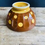 Old faceted bowl with polka dot pattern from the Sarreguemines earthenware factory