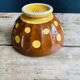 Old faceted bowl with polka dot pattern from the Sarreguemines earthenware factory