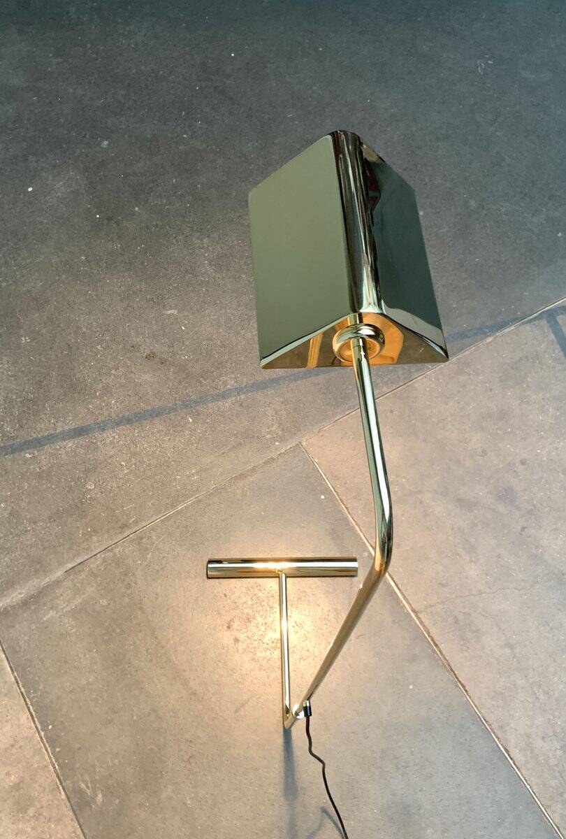 Mid-century floor lamp with counterweight in brass, 1960s