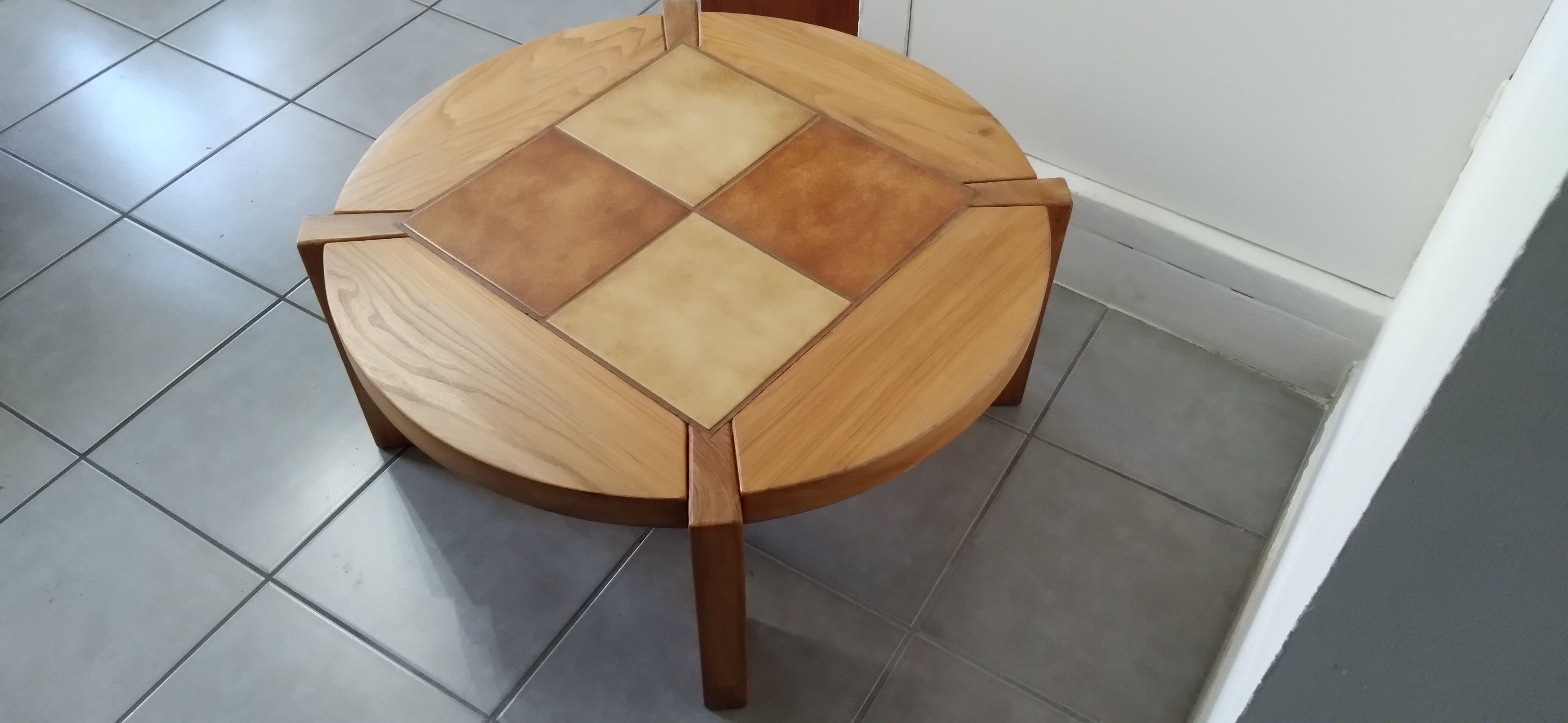 Solid elm coffee table 1970