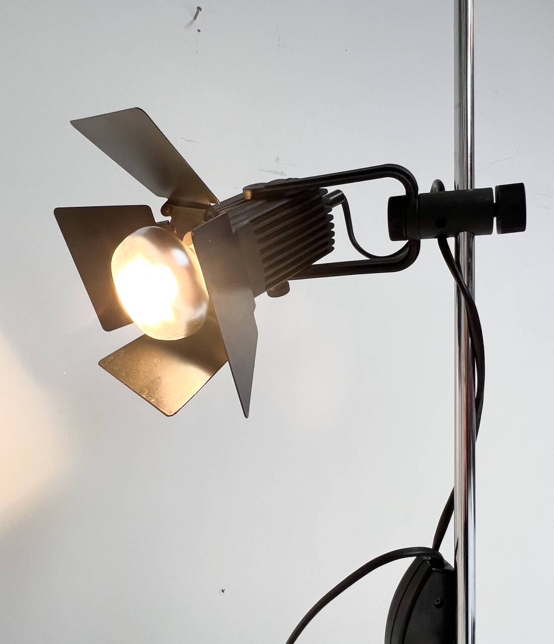 Black vintage floor lamp, 1970's