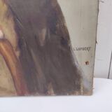 Portrait of grandfather, oil on canvas, L. Lambert, vintage