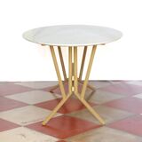 1960s Italian Dining Table With oval Carrara Marble Top And Iron Structure