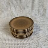 10 dessert plates, Longchamp, 1970, brown