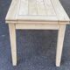 Rectangular farmhouse dining table, extendable, solid wood.