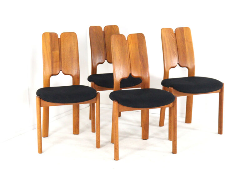 Set of 4 Danish Dining Chairs 'Ronum' - mid century modern in teak