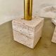 Cerri Nestore pair of travertine marble lamps, Italy 1970