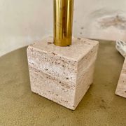 Cerri Nestore pair of travertine marble lamps, Italy 1970