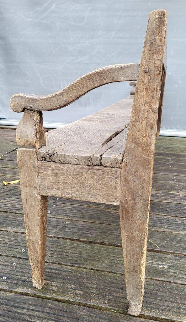 19th-century church pew, 245 cm long