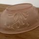 Art Deco soap dish, moulded glass, pink lilies of the valley.