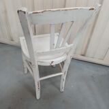 4 patinated white bistro chairs