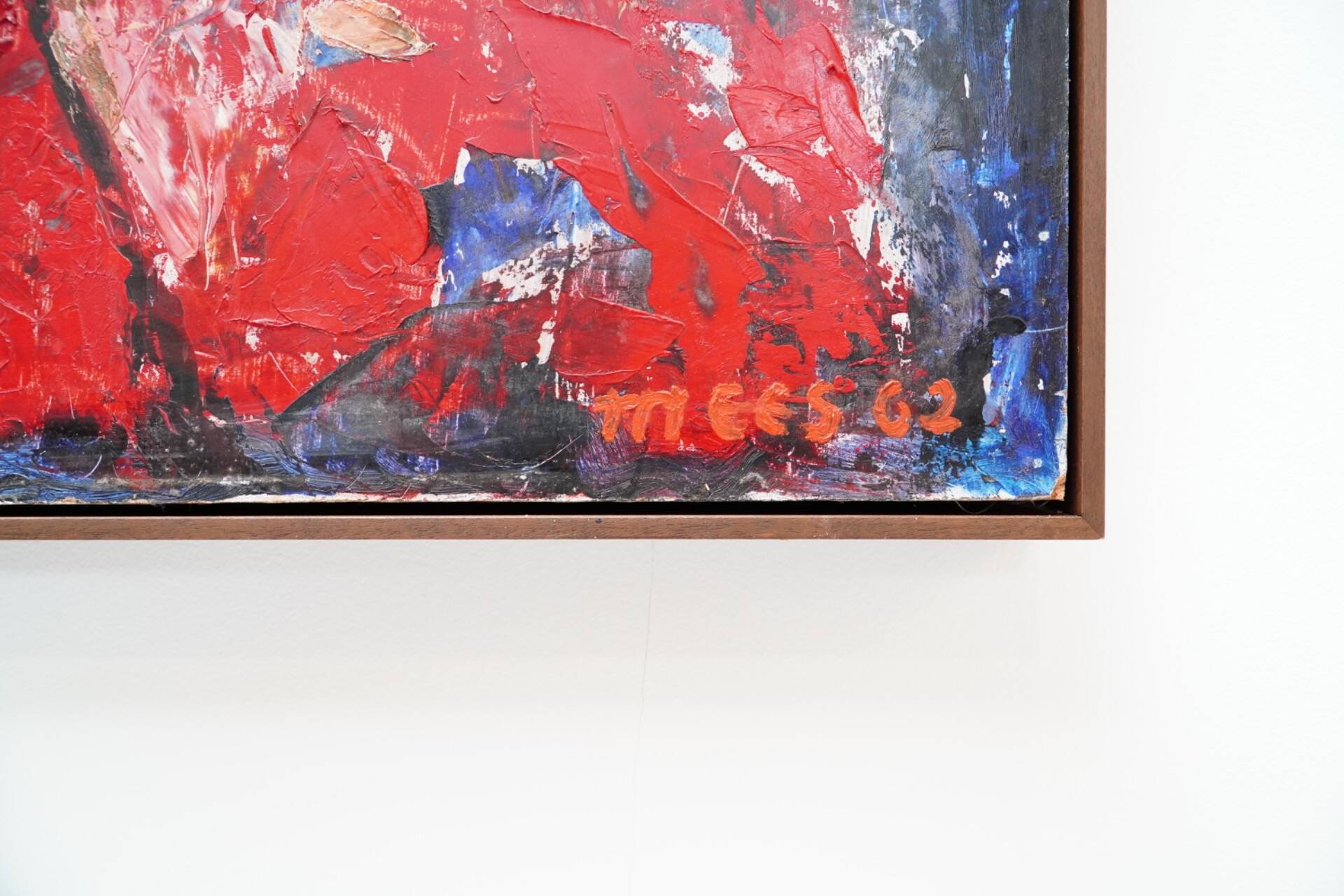 Jozef Mees, Lyrical Abstract Oil on Panel 1962