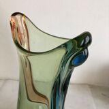 Val st Lambert ashtray in red crystal -sig