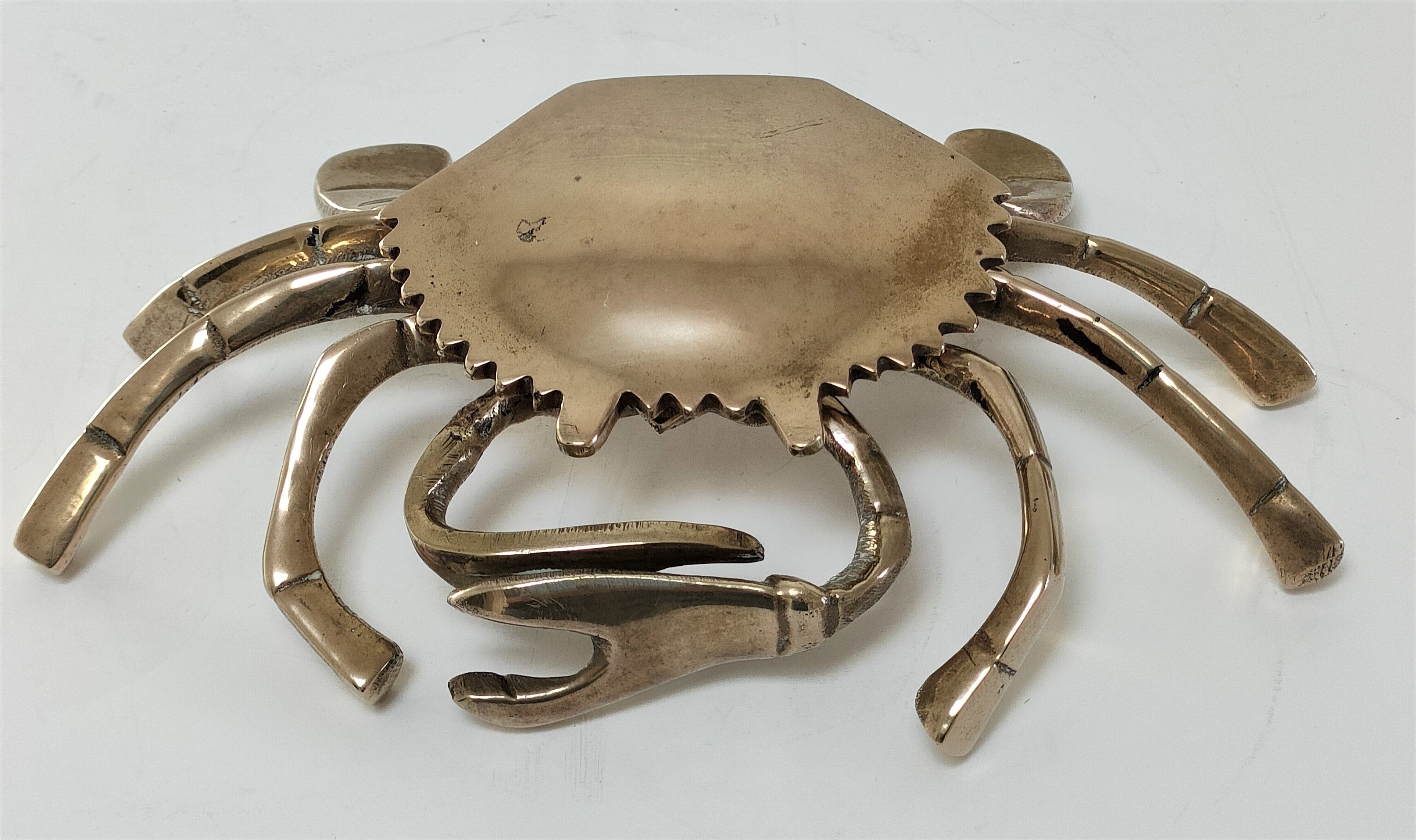 Vintage solid brass crab