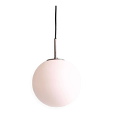 Large satin white opal glass pendant light, Limburg, 1970