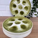 Set of 6 oyster plates in Earthenware Mill of Wolves