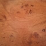 Curved chest of drawers in elm magnifying glass and bronze