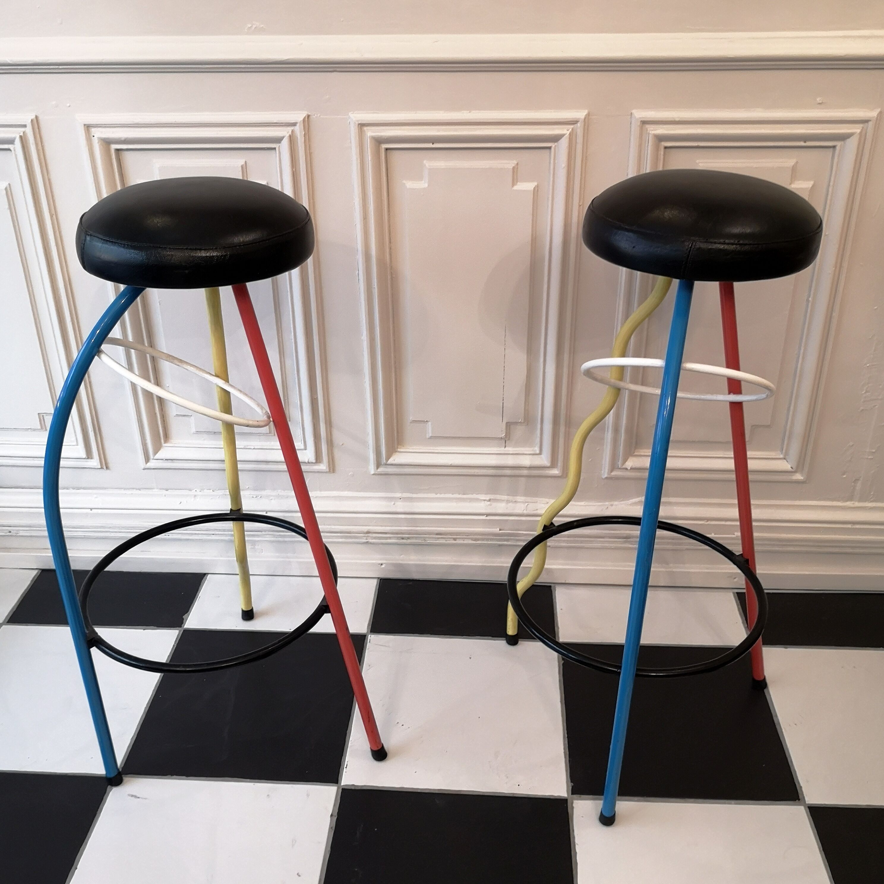 Javier Mariscal pair of stools "duplex"