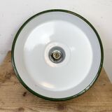 Industrial Green Enamel Factory Pendant Lamp, 1960s