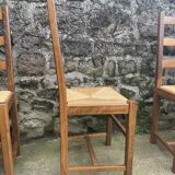 6 straw chairs 1960