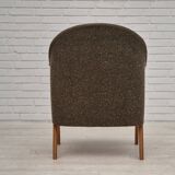 1960s, Danish armchair, furniture wool/cotton fabric, teak wood.