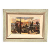 Original Swedish Oil On Panel – “Abstract Composition” By Erik Emanuelsson – Vintage & Framed – 36 × 49 Cm (14.2" × 19.3")