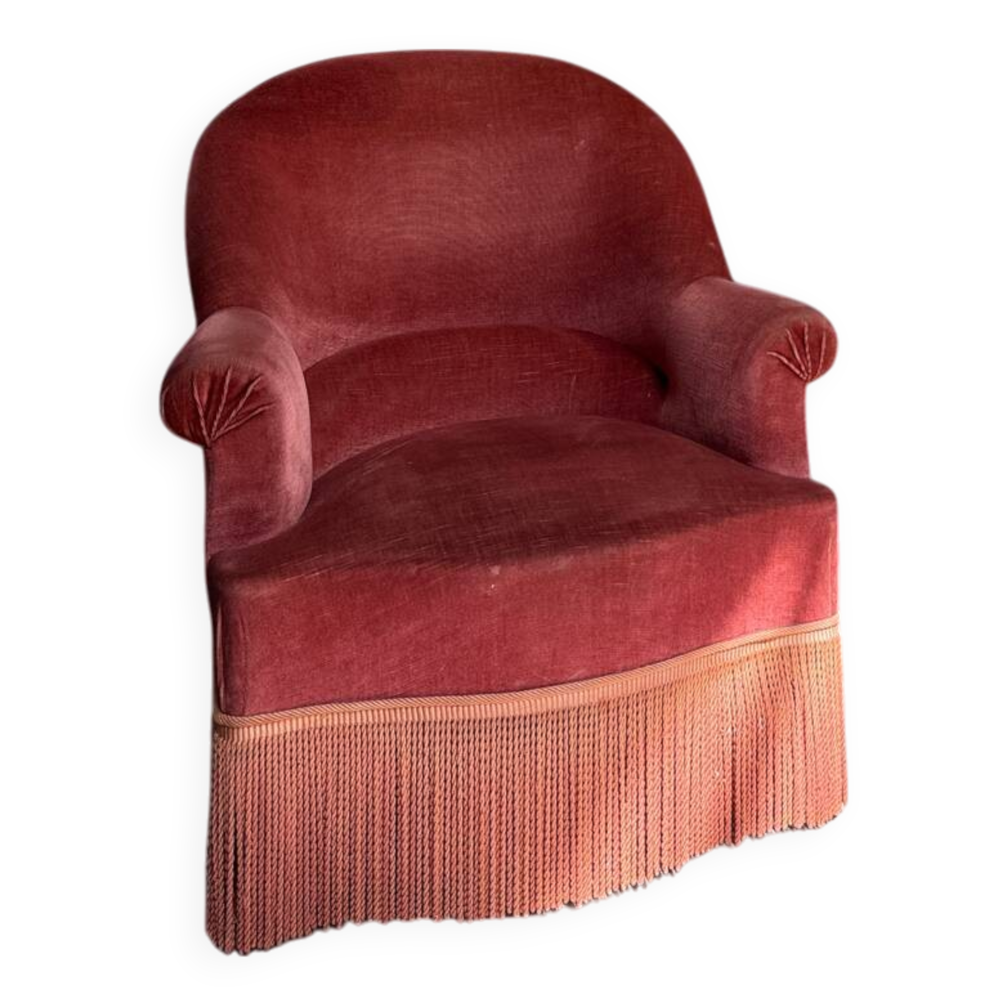 Pink velvet toad chair