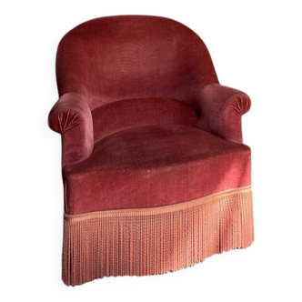 Pink velvet toad chair
