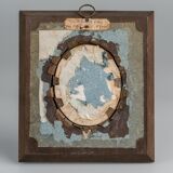 Miniature portrait of a woman in costume epoch louis xv frame wood