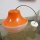 Vintage pendant lamp Orange and white - Vintage chandelier orange and white