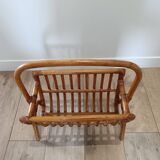 Vintage rattan wicker magazine rack