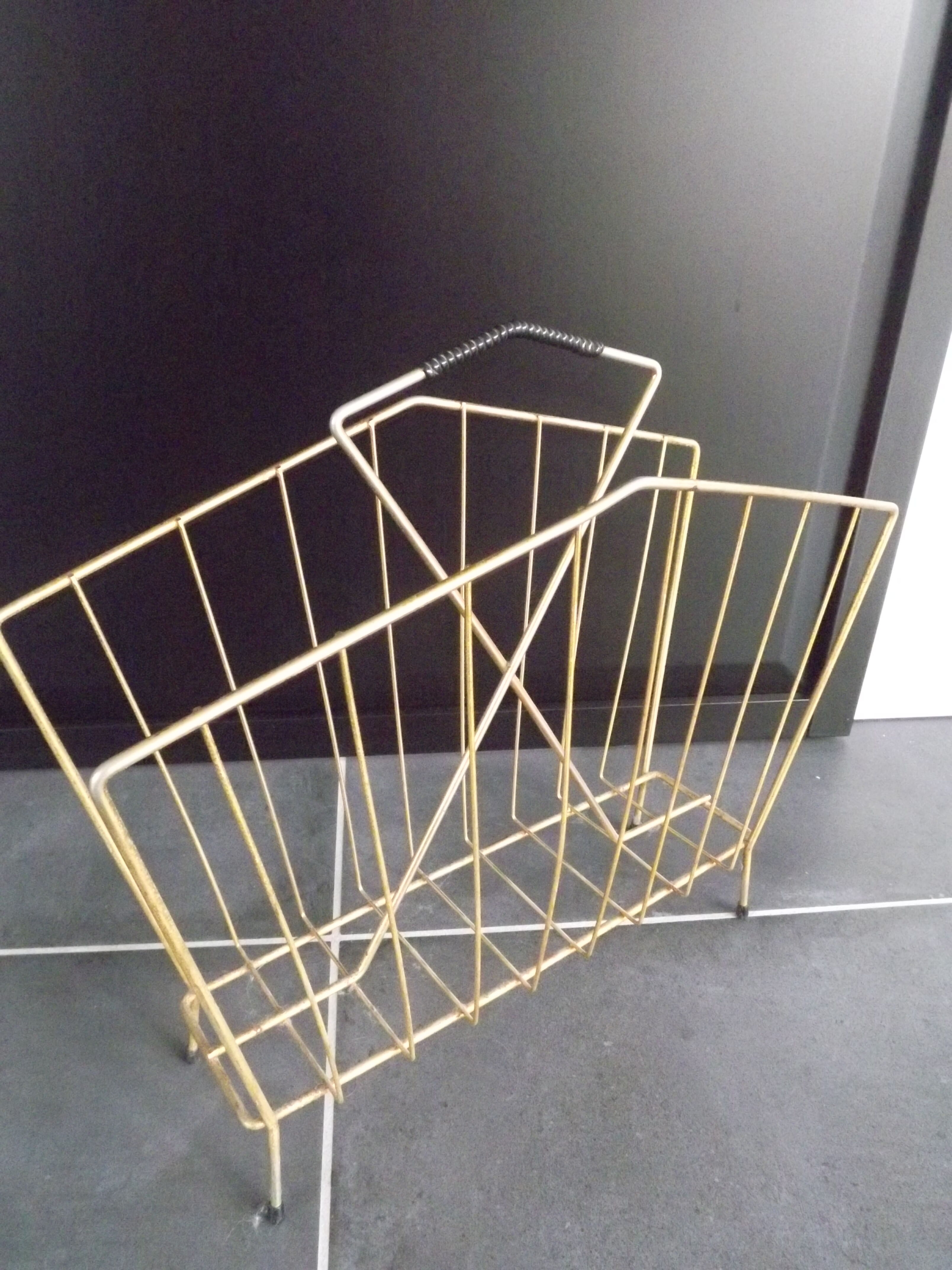 70' vintage gold metal newspaper door