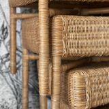 4 vintage rattan chairs