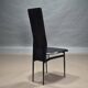 Chaises de salle à manger en cuir noir par Giancarlo Vegni et Gualtierotti pour Fasem, Italie, années 1980, ensemble de 6.