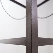 Pair of vintage pagoda-style shelves in black metal