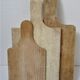Three vintage solid wood cutting boards
