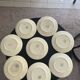 Set of 8 flat plates made of ironstone.