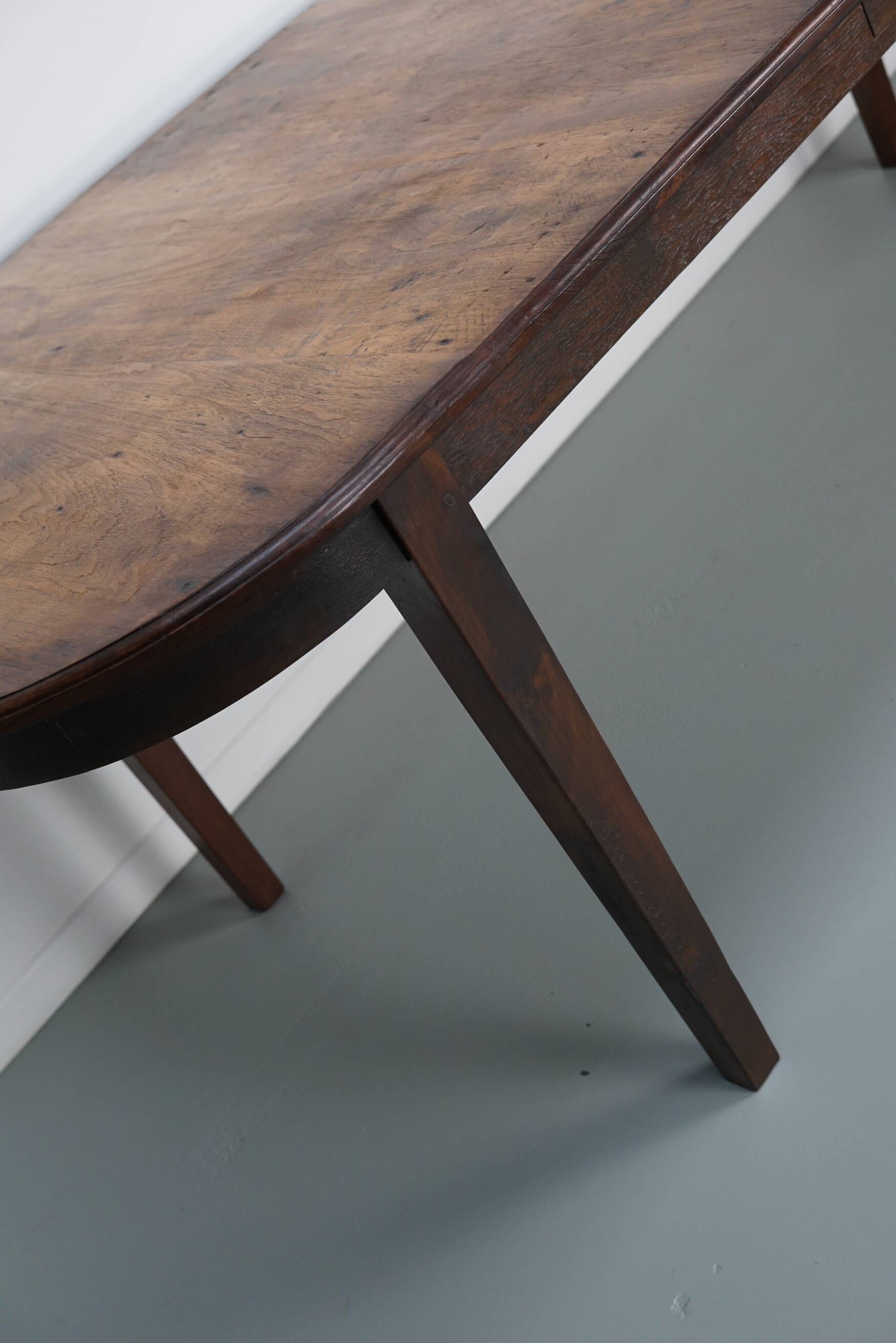 Large Oval Dutch Rustic Farmhouse Teak Dining Table