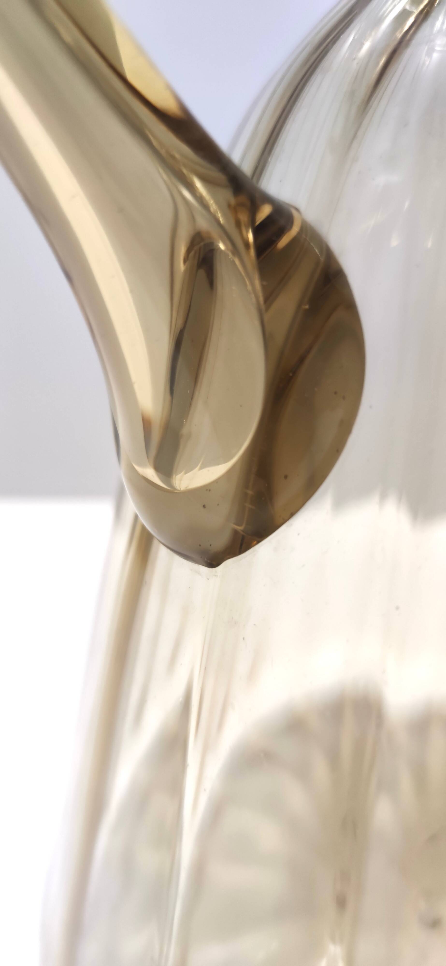 Straw-Colored Glass Pitcher Vase Ascribable to Vittorio Zecchin, Italy