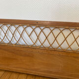 Wooden and rattan headboard