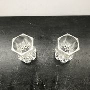 Pair Old Crystal Salerons Small Model Vintage Kitchen Utensils