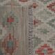 Geometric Kilim Rug Grey, Afghan Wool Carpet Handmade, Neutral Rustic Home