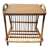 Table d'appoint rotin 60's
