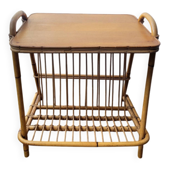 Table d'appoint rotin 60's