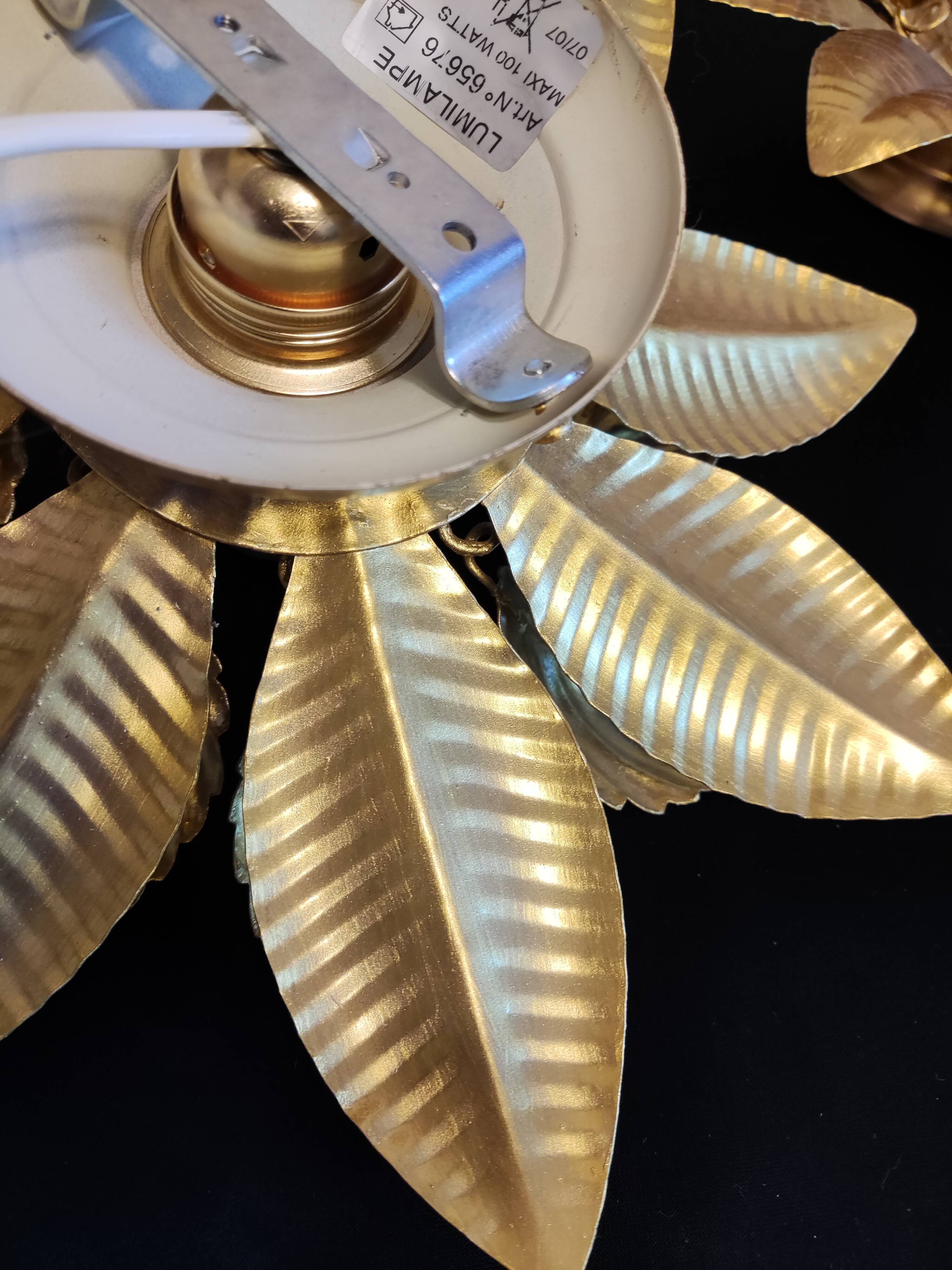 Wall lamps gilded metal sheets