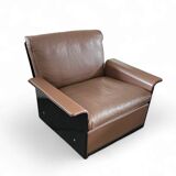 2 xBlack Shell & brown Leather 620 Chair Lounge Chair by Dieter Rams