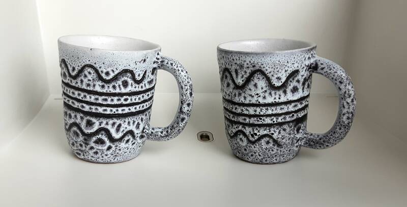 Pair of vintage mugs by Jean Austruy in Vallauris.