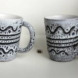Pair of vintage mugs by Jean Austruy in Vallauris.