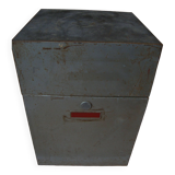Large vintage gray metal file box (22.5 x 21 x 32 cm)